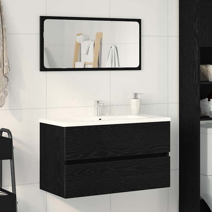 Bathroom Cabinet Black Oak 80 x 38.5 x 45 cm Engineered Wood