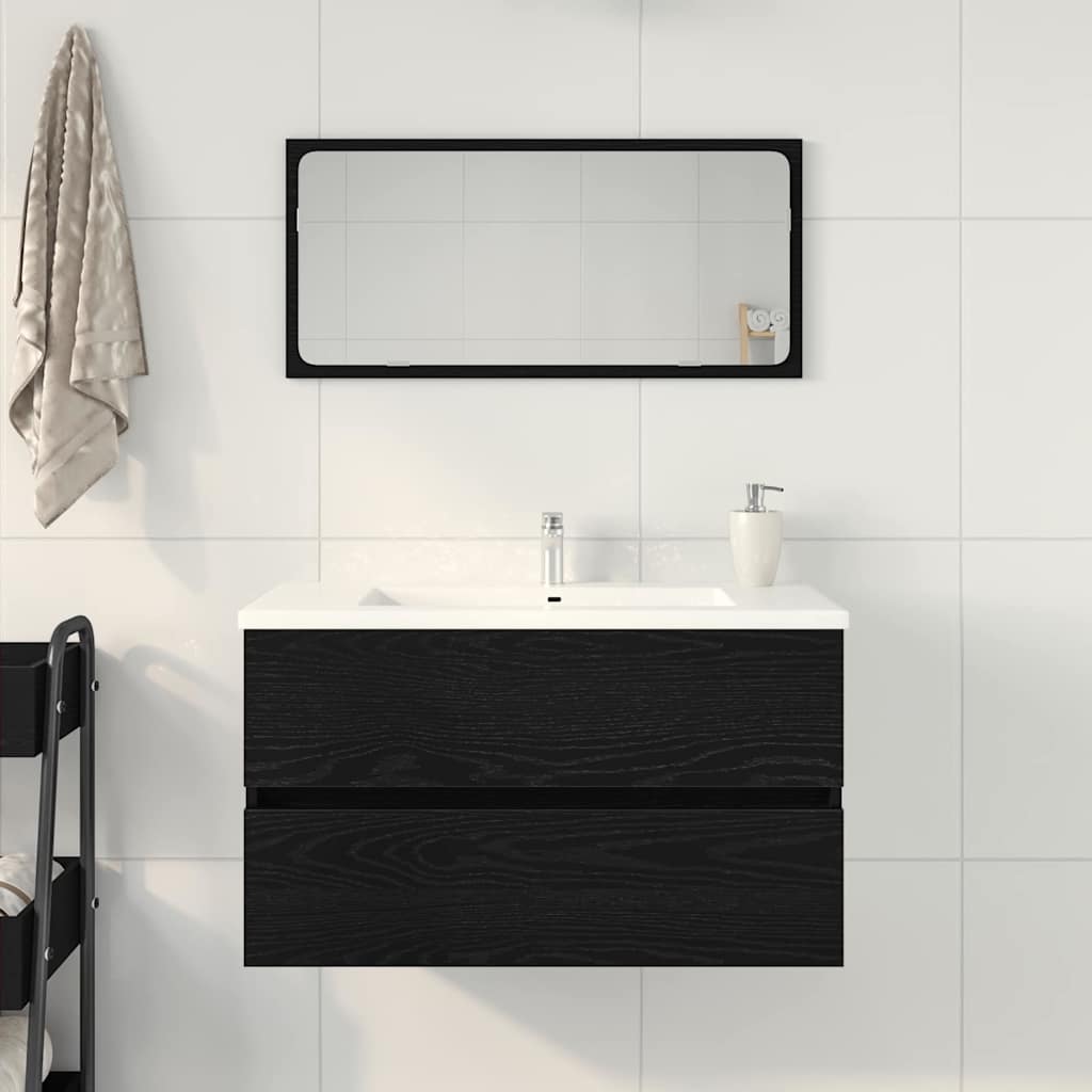 Bathroom Cabinet Black Oak 80 x 38.5 x 45 cm Engineered Wood