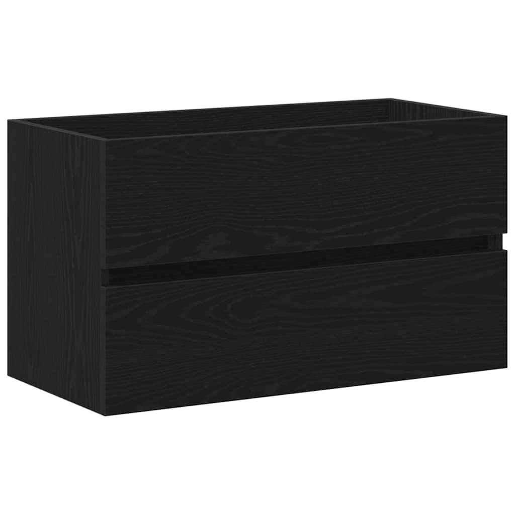 Bathroom Sink Cabinet with Drawer Black Oak 80 x 38.5 x 45 cm