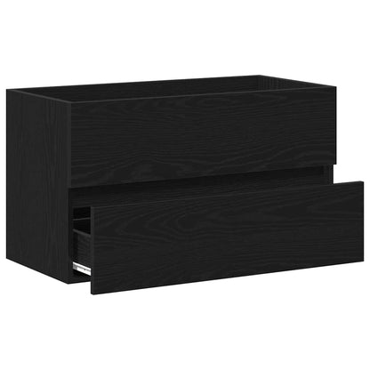 Bathroom Cabinet Black Oak 80 x 38.5 x 45 cm Engineered Wood