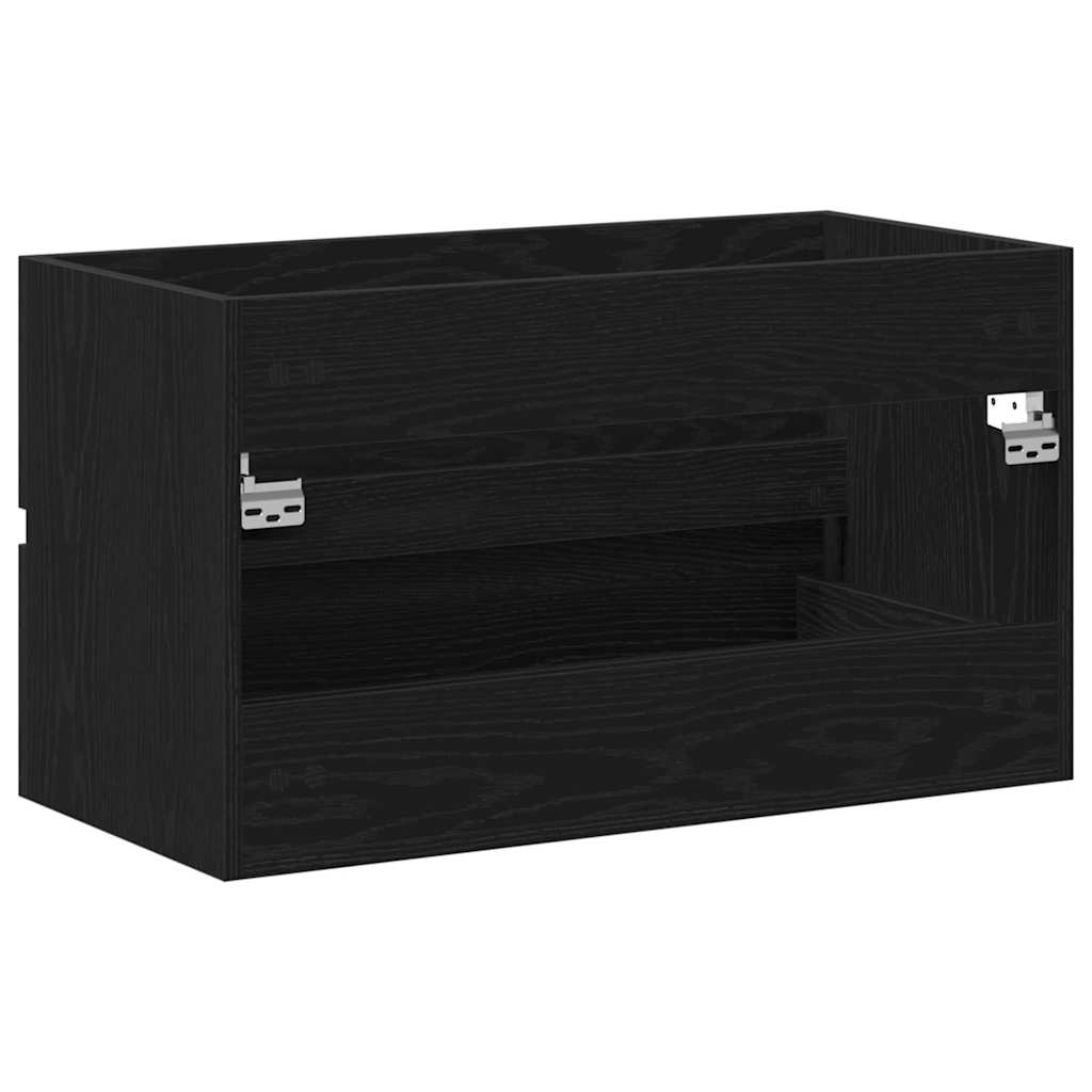 Bathroom Cabinet Black Oak 80 x 38.5 x 45 cm Engineered Wood