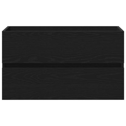Bathroom Cabinet Black Oak 80 x 38.5 x 45 cm Engineered Wood