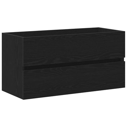 Bathroom Sink Cabinet with Drawer Black Oak 90 x 38.5 x 45 cm