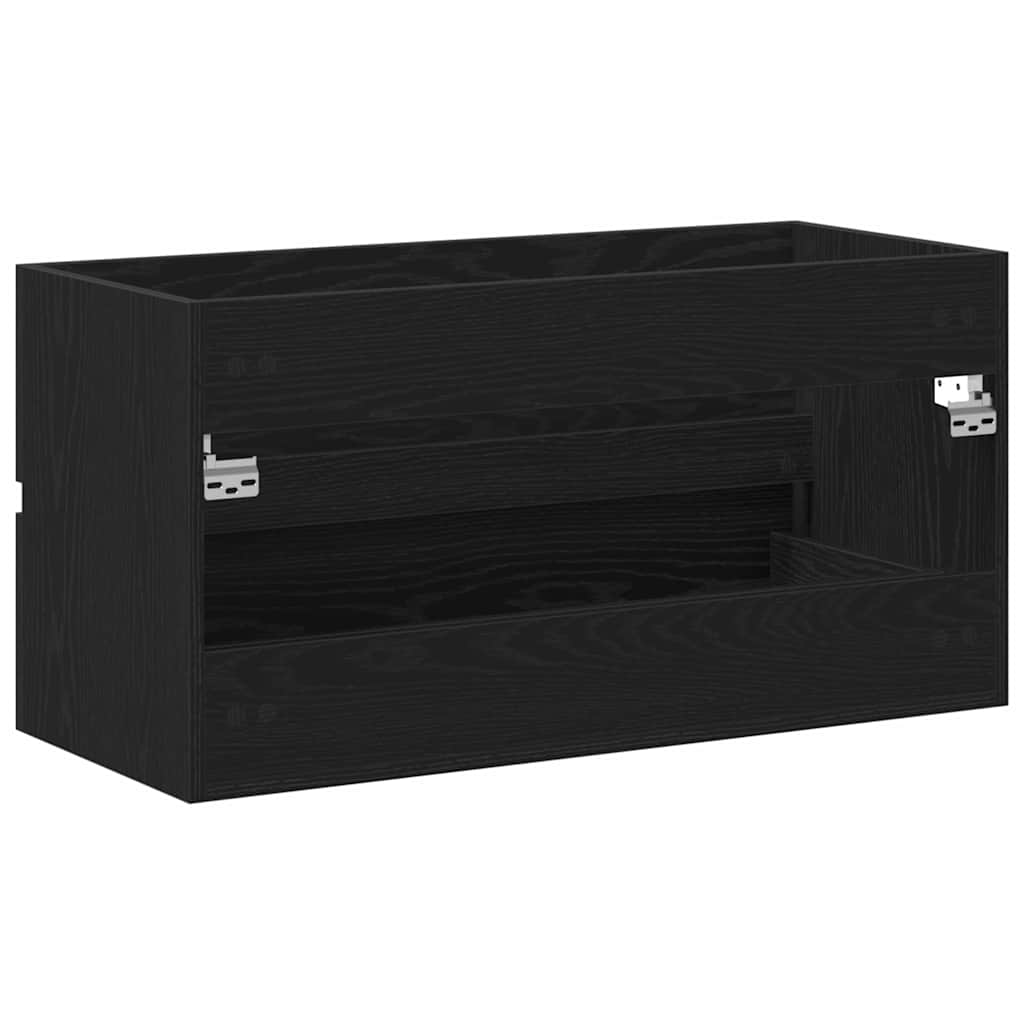 Bathroom Sink Cabinet with Drawer Black Oak 90 x 38.5 x 45 cm