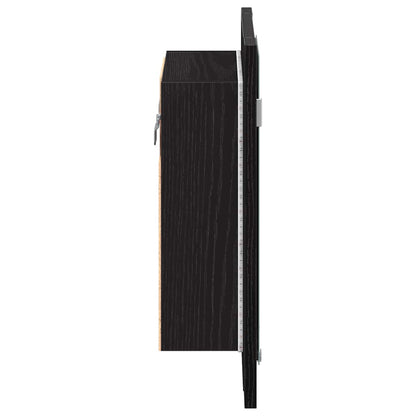 LED Bathroom Mirror Cabinet Black Oak 40x12x45 cm Engineered Wood