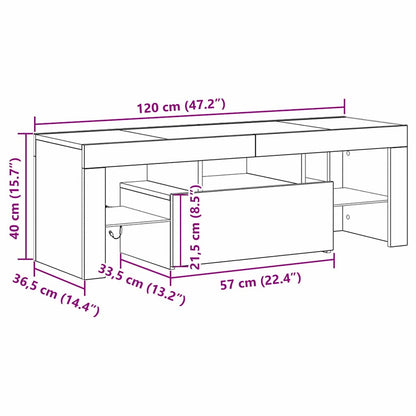 TV Cabinet Black Oak 120 x 35 x 40 cm Engineered Wood