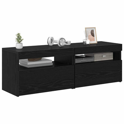 TV Cabinet 2 pcs Black Oak 60 x 35 x 40 cm Engineered Wood