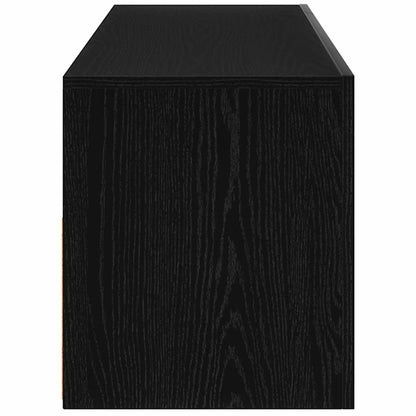 TV Cabinet with LED Black Oak 75 x 35 x 40 cm Engineered Wood
