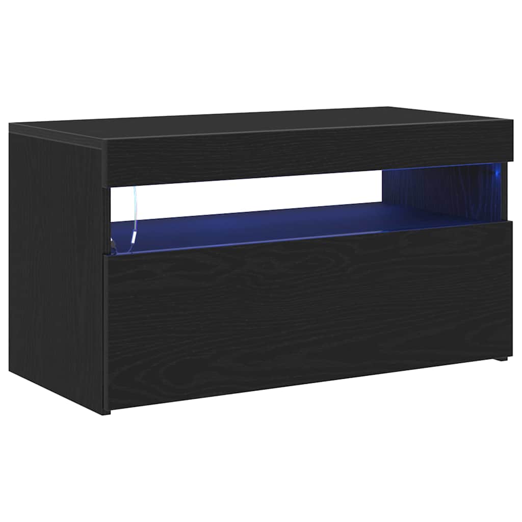 TV Cabinet 2 pcs Black Oak 75 x 35 x 40 cm Engineered Wood