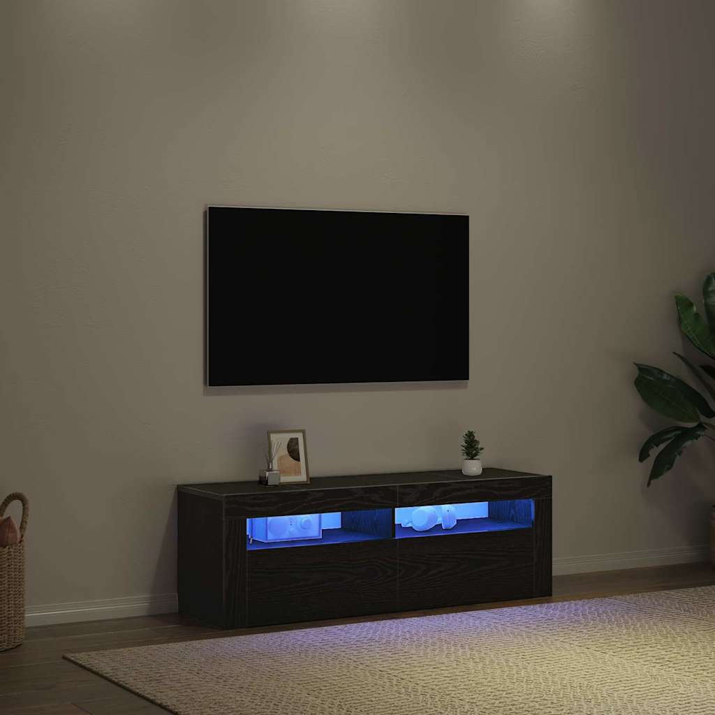 TV Cabinet Black Oak 120 x 35 x 40 cm Engineered Wood