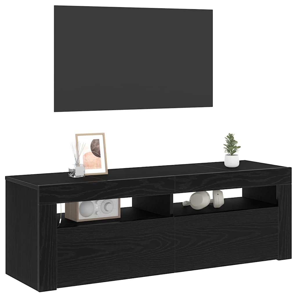 TV Cabinet Black Oak 120 x 35 x 40 cm Engineered Wood