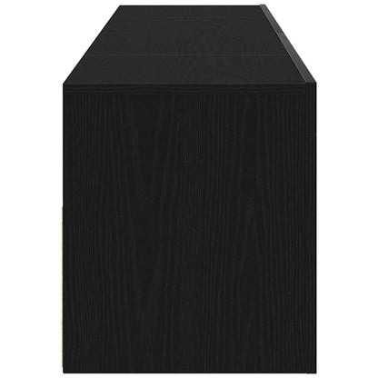 TV Cabinet with LED Black Oak 120 x 35 x 40 cm Engineered Wood