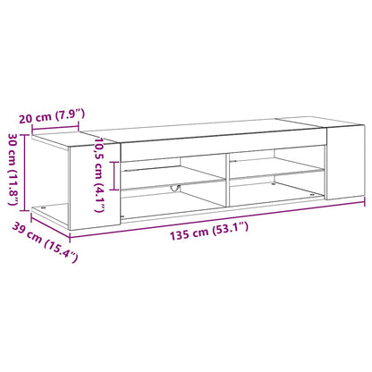 TV Cabinet Black Oak 135 x 39 x 30 cm Engineered Wood