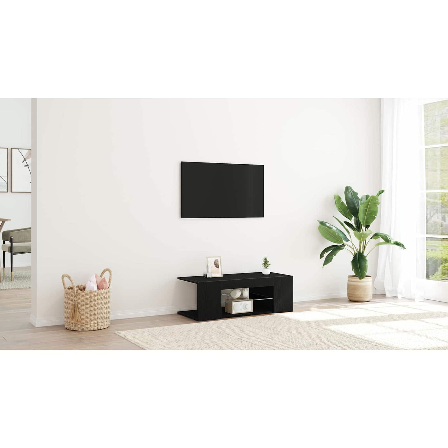 TV Cabinet Black Oak 90 x 39 x 30 cm Engineered Wood