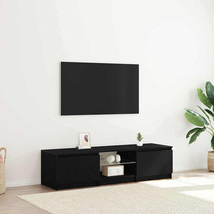 TV Cabinet Black Oak 140 x 38.5 x 36 cm Engineered Wood