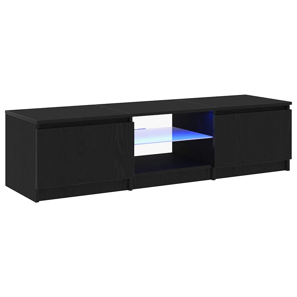 TV Cabinet Black Oak 140 x 38.5 x 36 cm Engineered Wood