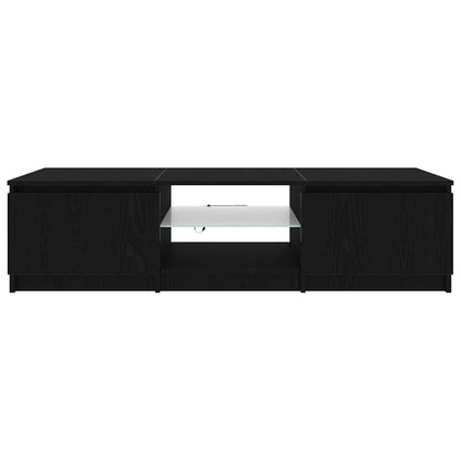 TV Cabinet Black Oak 140 x 38.5 x 36 cm Engineered Wood