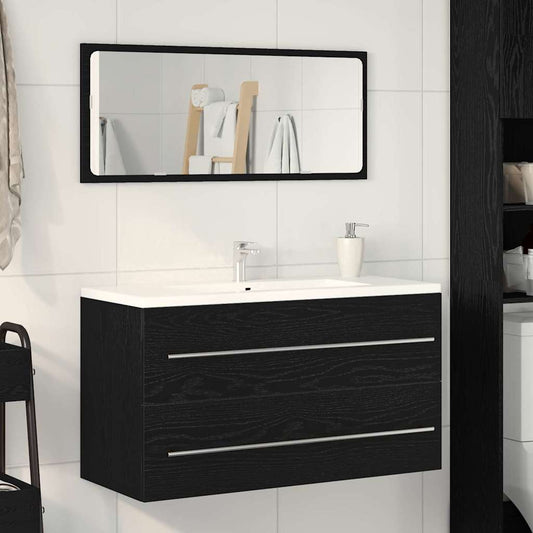 Sink Cabinet Black Oak 90 x 45 x 1.5 cm Engineered Wood