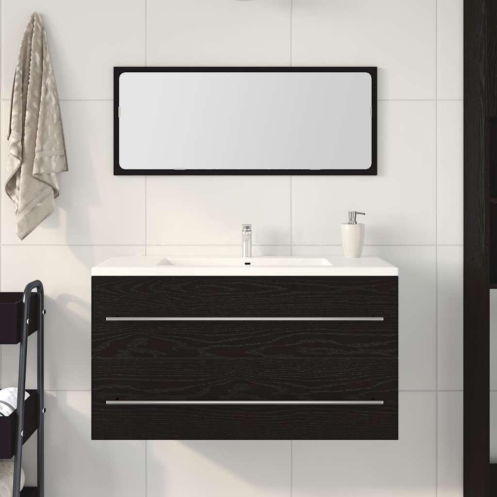 Sink Cabinet Black Oak 90 x 45 x 1.5 cm Engineered Wood