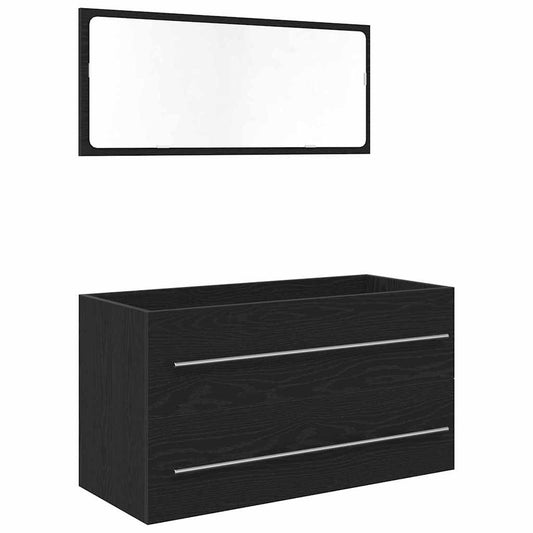 Sink Cabinet Black Oak 90 x 45 x 1.5 cm Engineered Wood