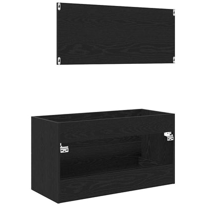 Sink Cabinet Black Oak 90 x 45 x 1.5 cm Engineered Wood