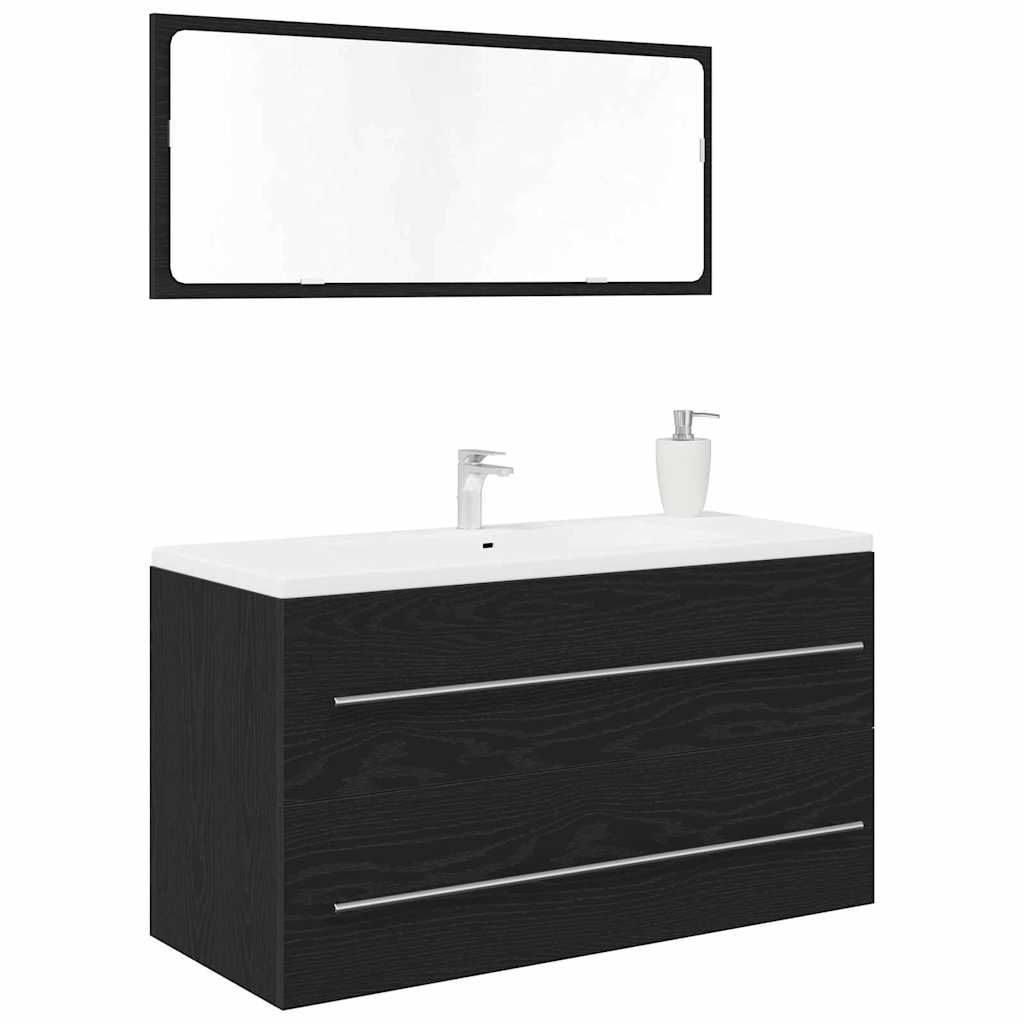 Sink Cabinet Black Oak 90 x 45 x 1.5 cm Engineered Wood
