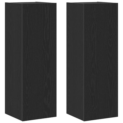 Wall TV Cabinet 2 pcs Black Oak 30.5 x 28.5 x 90 cm