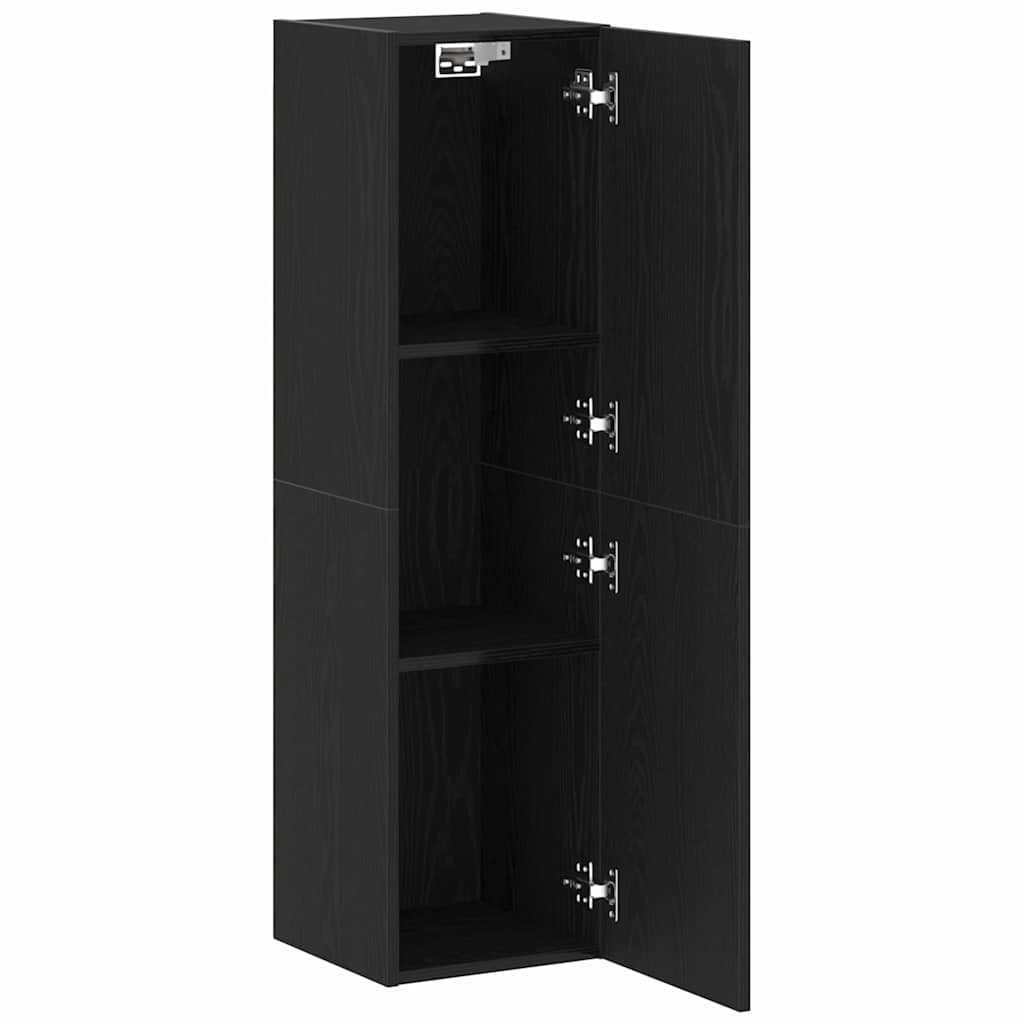 Wall TV Cabinet Black Oak 30.5 x 30 x 110 cm Engineered Wood