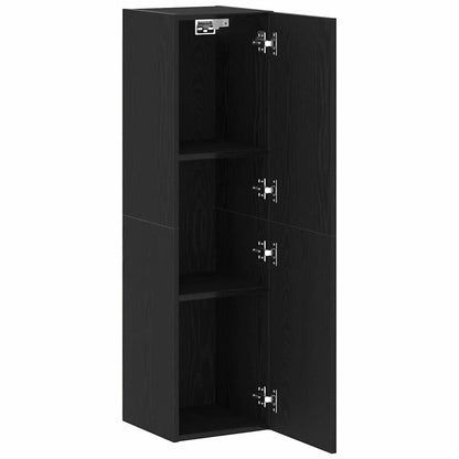 Wall TV Cabinet Black Oak 30.5 x 30 x 110 cm Engineered Wood