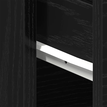 Bedside Cabinet 2 pcs Black Oak 40 x 30 x 39 cm Engineered Wood