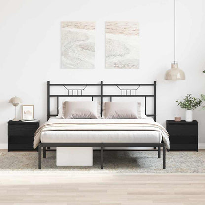 Bedside Cabinet 2 pcs Black Oak 40 x 30 x 39 cm Engineered Wood