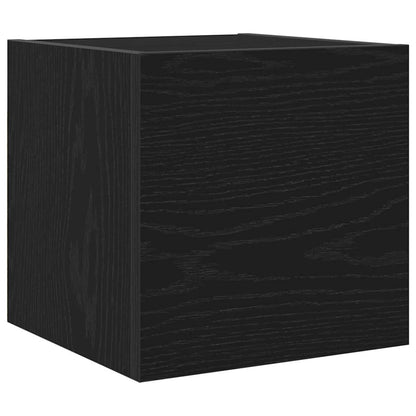 Wall Mounted TV Cabinet Black Oak 30.5 x 30 x 30 cm