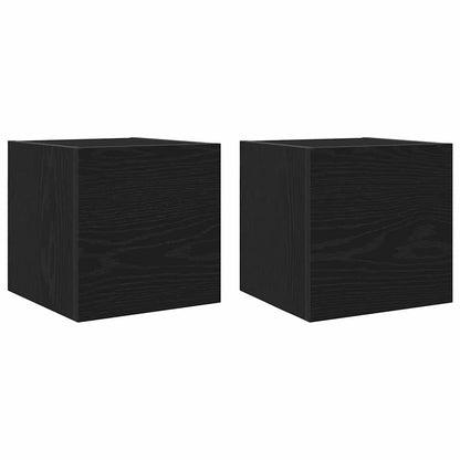 Wall Mounted TV Cabinet 2 pcs Black Oak 30.5 x 30 x 30 cm