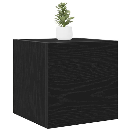 Wall Mounted TV Cabinet 2 pcs Black Oak 30.5 x 30 x 30 cm