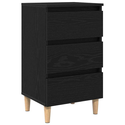Bedside Cabinet Black Oak 40 x 35 x 69 cm Engineered Wood