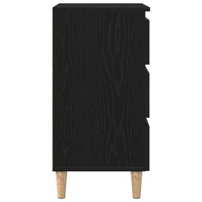 Bedside Cabinet Black Oak 40 x 35 x 69 cm Engineered Wood