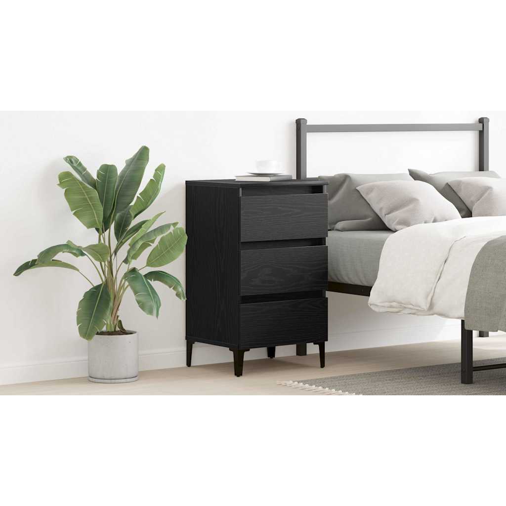 Bedside Cabinet Black Oak 40 x 35 x 69 cm Engineered Wood