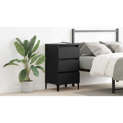 Bedside Cabinet Black Oak 40 x 35 x 69 cm Engineered Wood