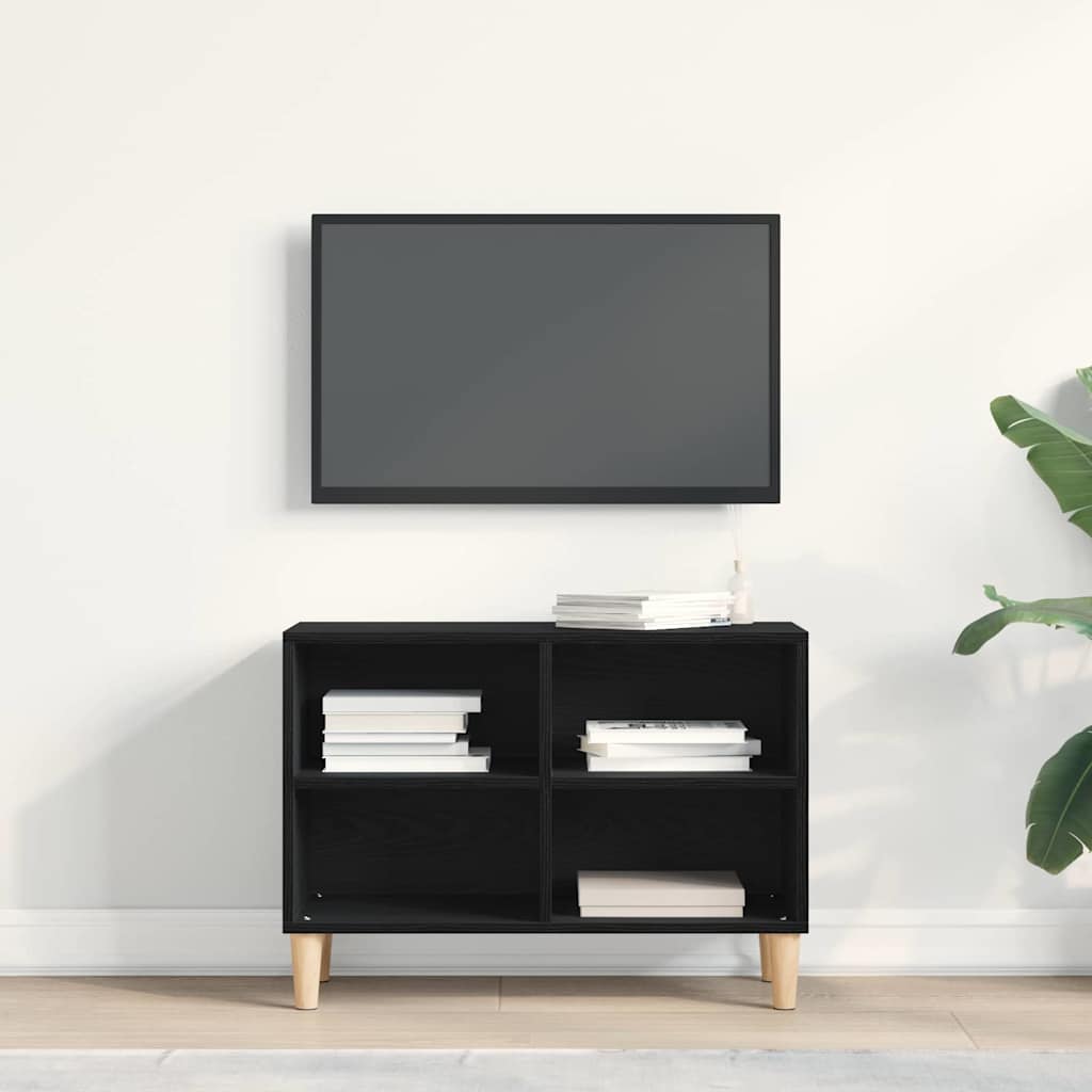 TV Cabinet Black Oak 69.5 x 30 x 50 cm Engineered Wood