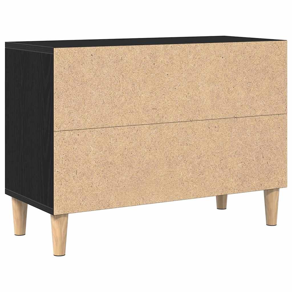 TV Cabinet Black Oak 69.5 x 30 x 50 cm Engineered Wood