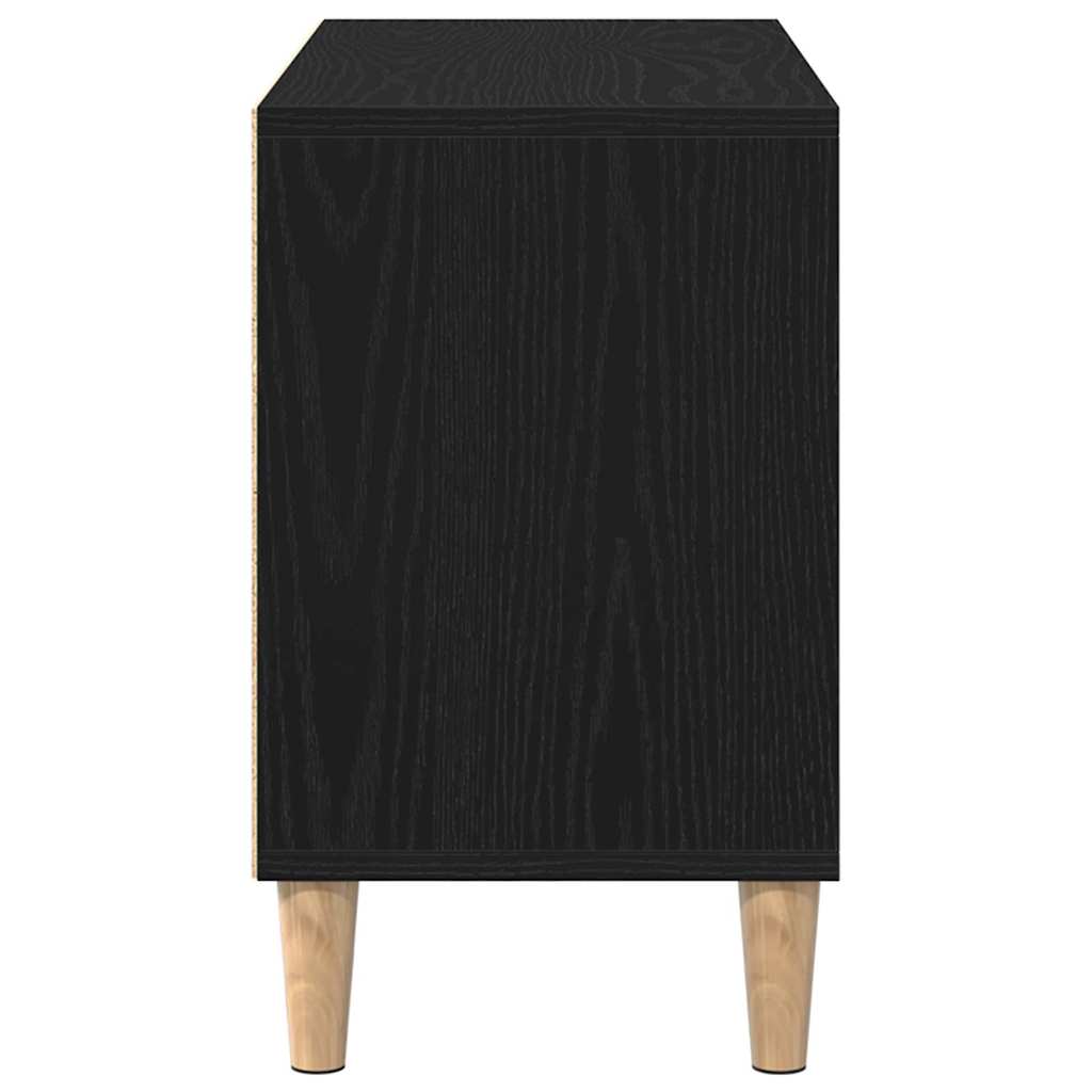 TV Cabinet Black Oak 69.5 x 30 x 50 cm Engineered Wood