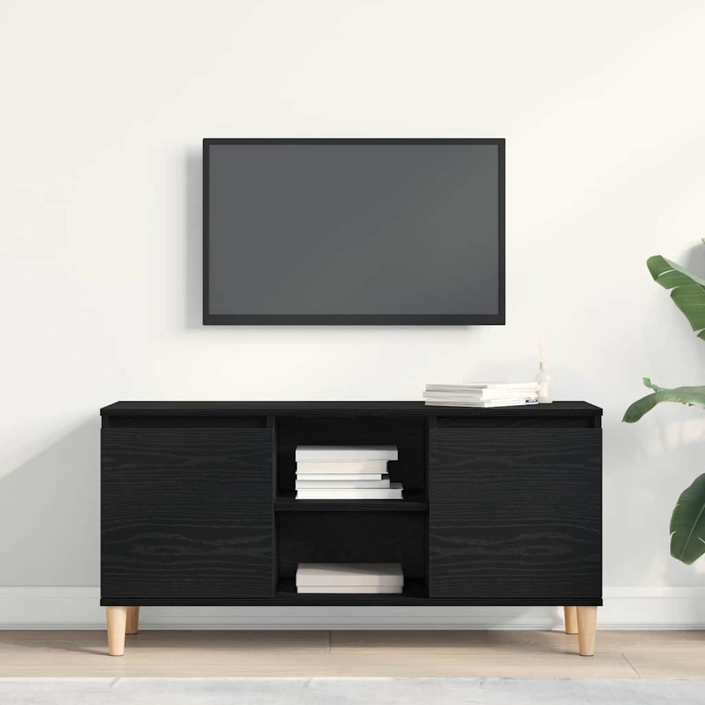 TV Cabinet Black Oak 102 x 35 x 50 cm Engineered Wood