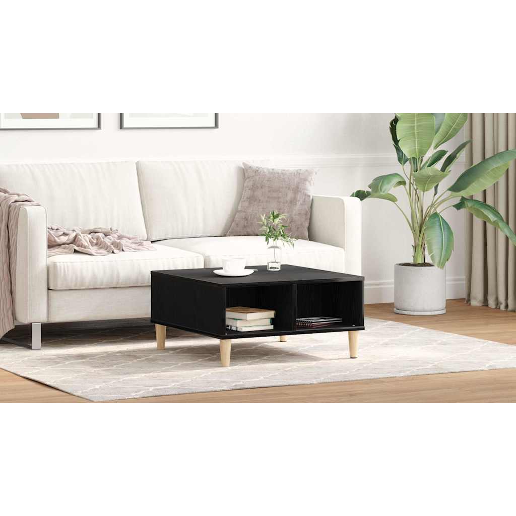 Coffee Table Black Oak 60 x 60 x 30 cm Engineered Wood