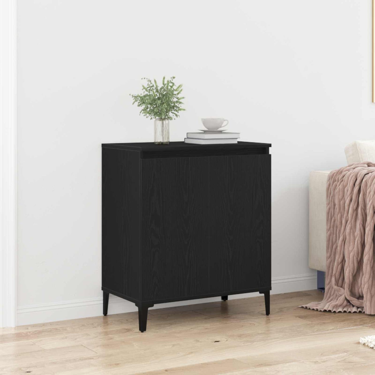 Sideboard Black Oak 60 x 35 x 70 cm Engineered Wood