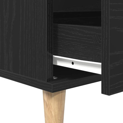 Sideboard with Drawer Black Oak 60 x 35 x 70 cm Engineered Wood