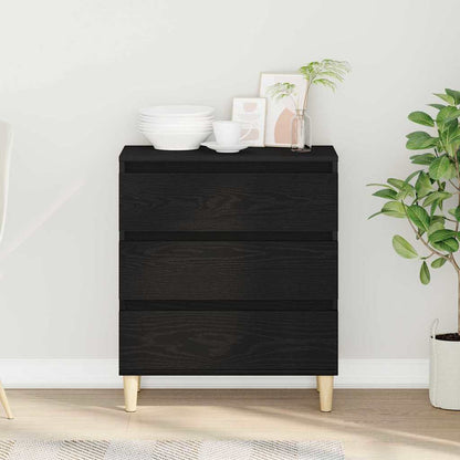 Sideboard with Drawer Black Oak 60 x 35 x 70 cm Engineered Wood