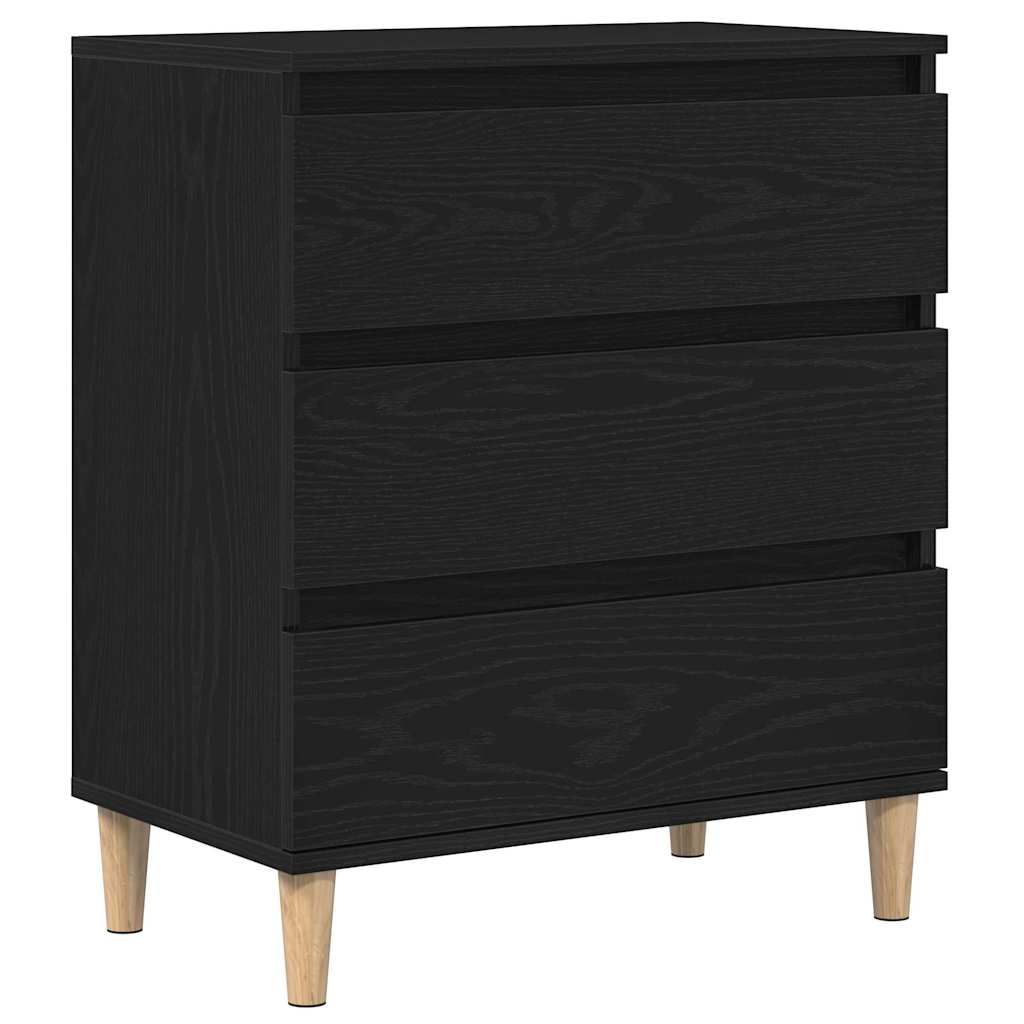 Sideboard with Drawer Black Oak 60 x 35 x 70 cm Engineered Wood