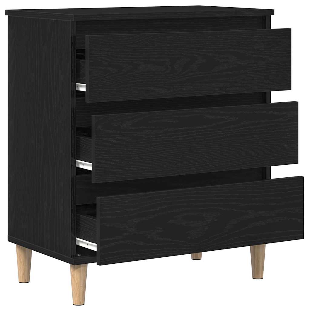 Sideboard with Drawer Black Oak 60 x 35 x 70 cm Engineered Wood