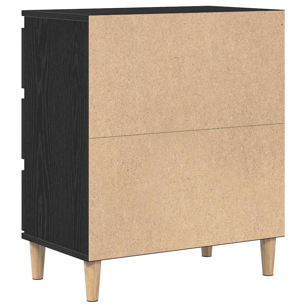 Sideboard with Drawer Black Oak 60 x 35 x 70 cm Engineered Wood
