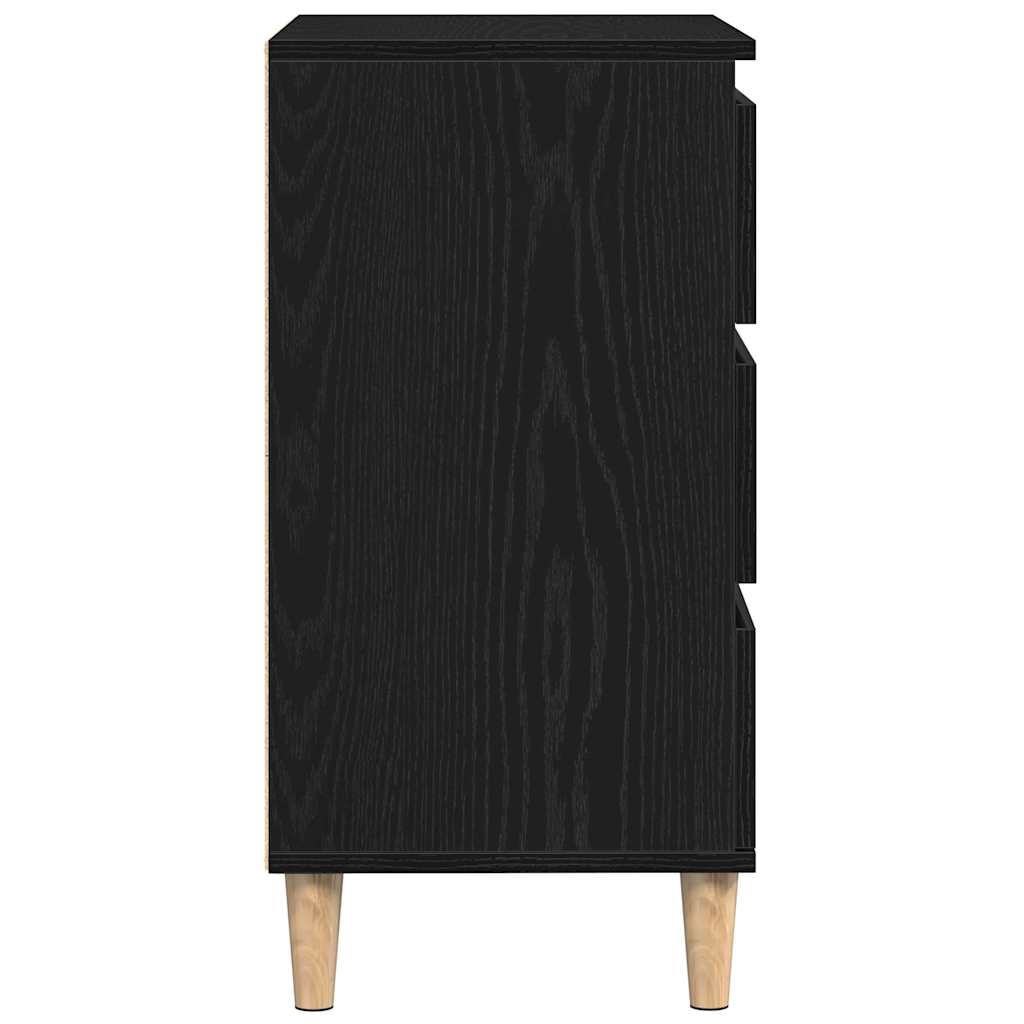 Sideboard with Drawer Black Oak 60 x 35 x 70 cm Engineered Wood